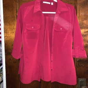Red buttonup shirt